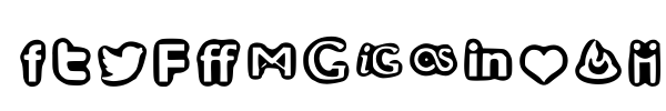 Social Media Icons Bold font preview